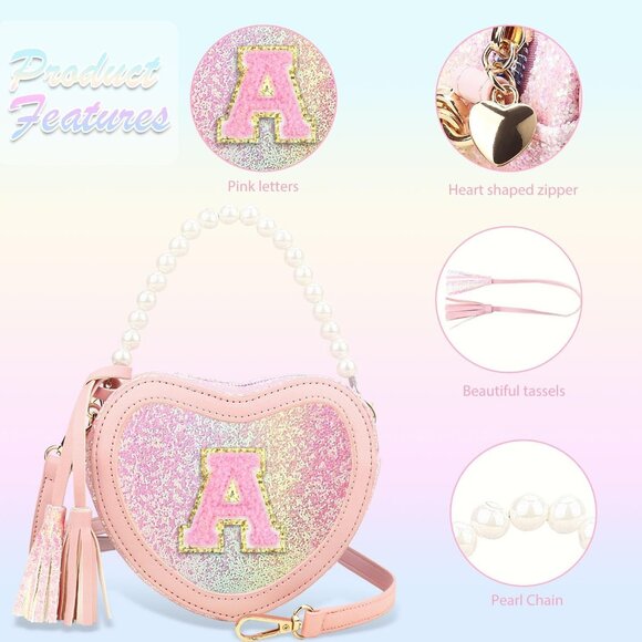 Charming Heart Princess Handbag for Girls - Adjustable Purses for All Occasions - Picture 4 of 6